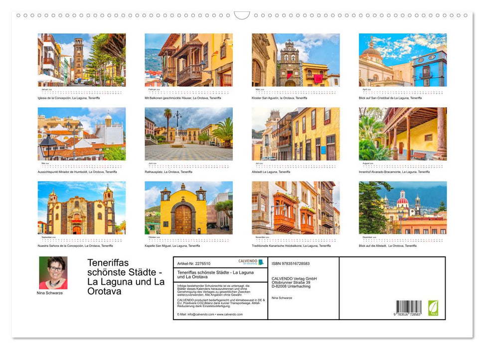 Teneriffas schönste Städte - La Laguna und La Orotava (CALVENDO Wandkalender 2026)
