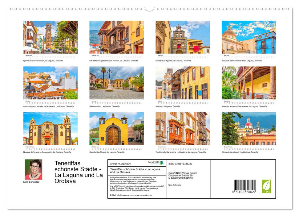 Teneriffas schönste Städte - La Laguna und La Orotava (CALVENDO Premium Wandkalender 2026)