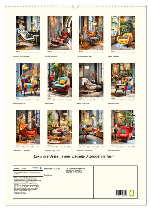 Luxuriöse Sesselträume. Elegante Sitzmöbel im Raum (CALVENDO Wandkalender 2026)