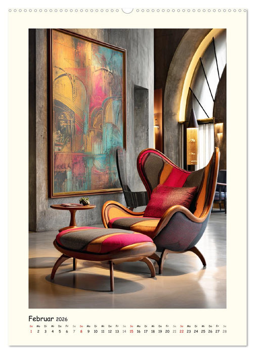 Luxuriöse Sesselträume. Elegante Sitzmöbel im Raum (CALVENDO Wandkalender 2026)