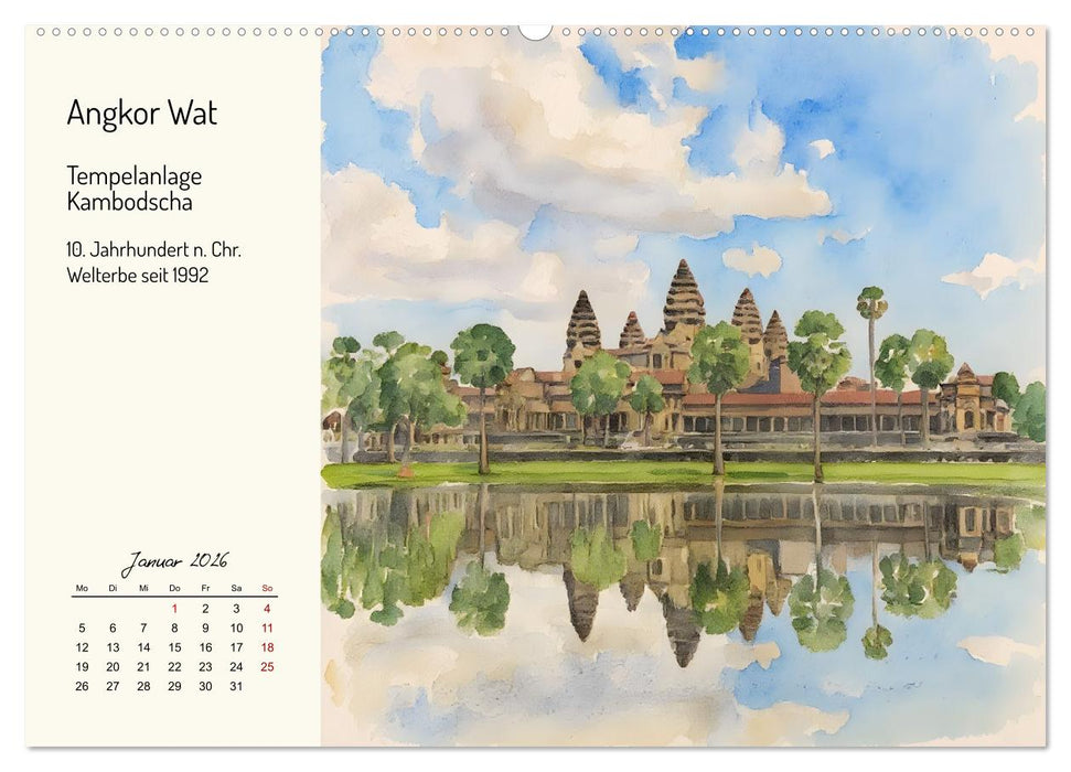 Welterbestätten von der Antike bis in die Neuzeit (CALVENDO Wandkalender 2026)