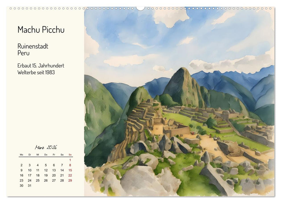 Welterbestätten von der Antike bis in die Neuzeit (CALVENDO Wandkalender 2026)