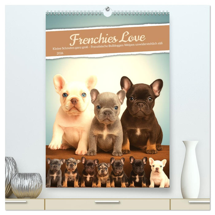Frenchies Love – Kleine Schnuten ganz groß - Französische Bulldoggen Welpen unwiderstehlich süß (CALVENDO Premium Wandkalender 2026)