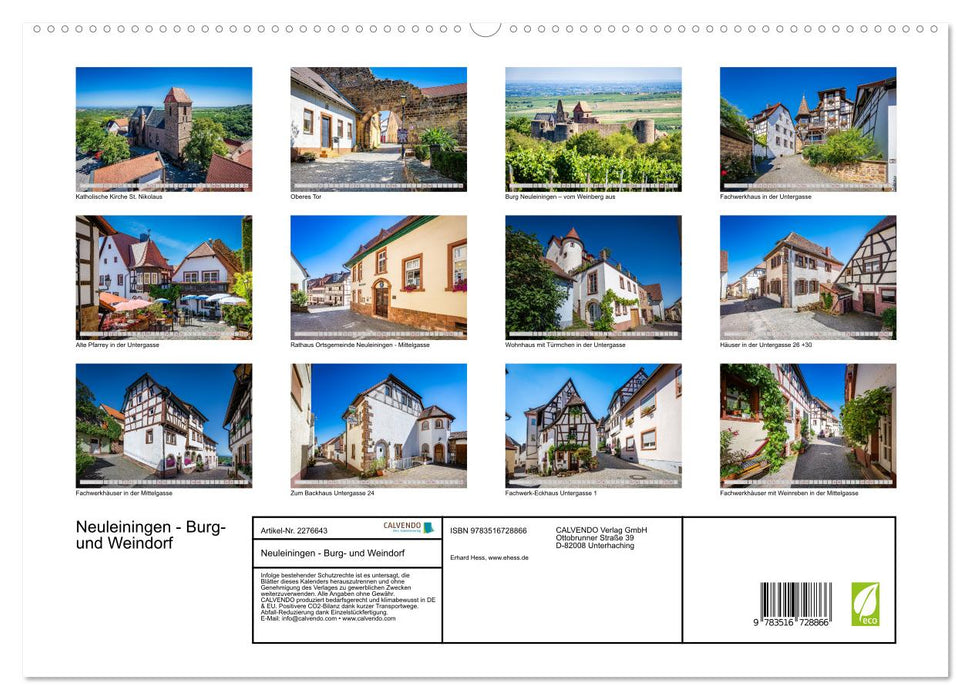 Neuleiningen - Burg- und Weindorf (CALVENDO Premium Wandkalender 2026)