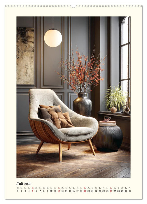 Luxuriöse Sesselträume. Elegante Sitzmöbel im Raum (CALVENDO Premium Wandkalender 2026)