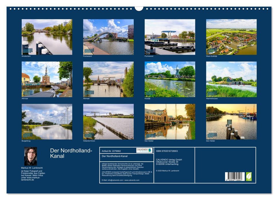 Der Nordholland-Kanal (CALVENDO Wandkalender 2026)