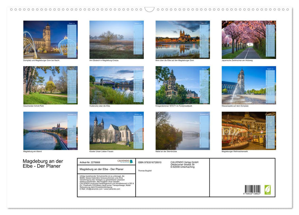Magdeburg an der Elbe - Der Planer (CALVENDO Wandkalender 2026)