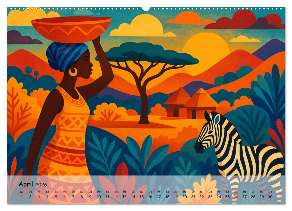 AFRIKA VIBES – Zwölf Bilder voll Stolz, Leben und Licht (CALVENDO Wandkalender 2026)