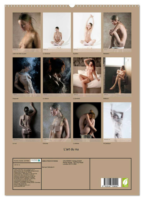 L'art du nu (CALVENDO Calendrier supérieur 2026)