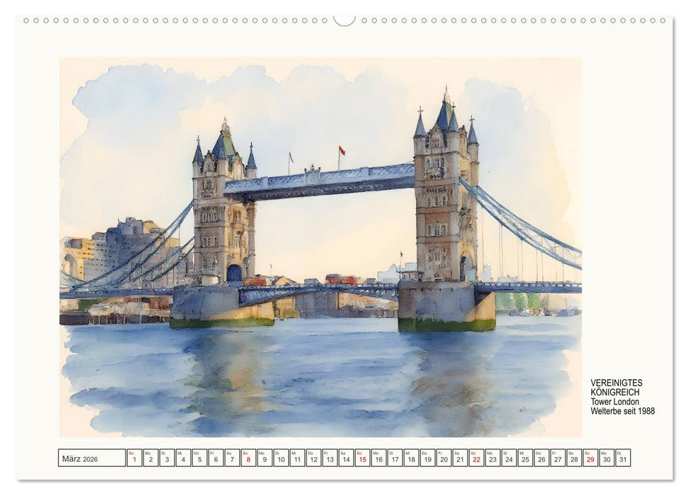 Europäische Welterbestätten (CALVENDO Wandkalender 2026)