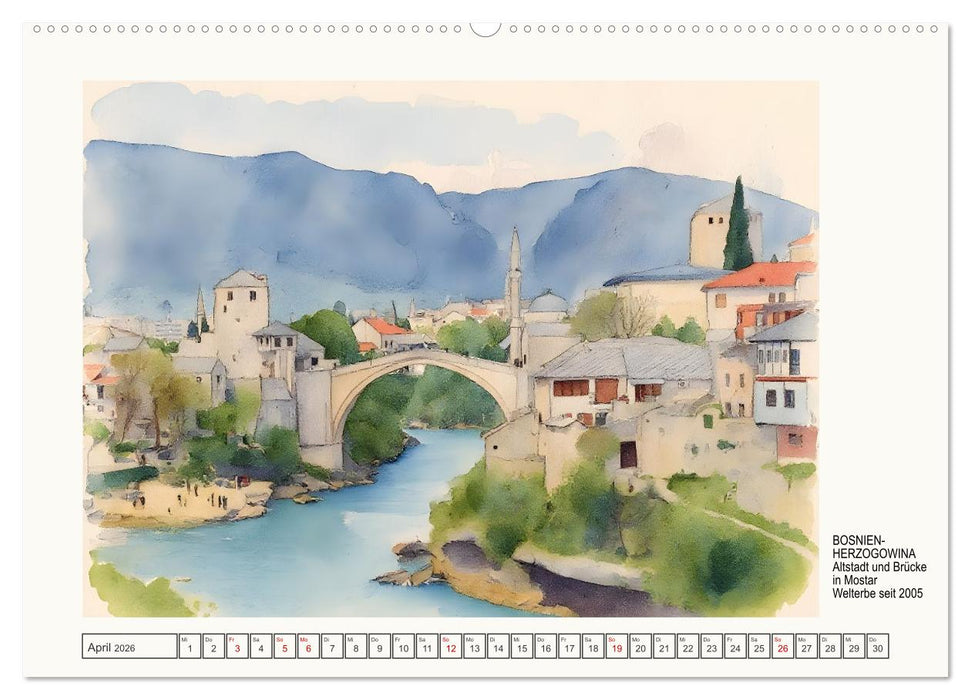 Europäische Welterbestätten (CALVENDO Premium Wandkalender 2026)