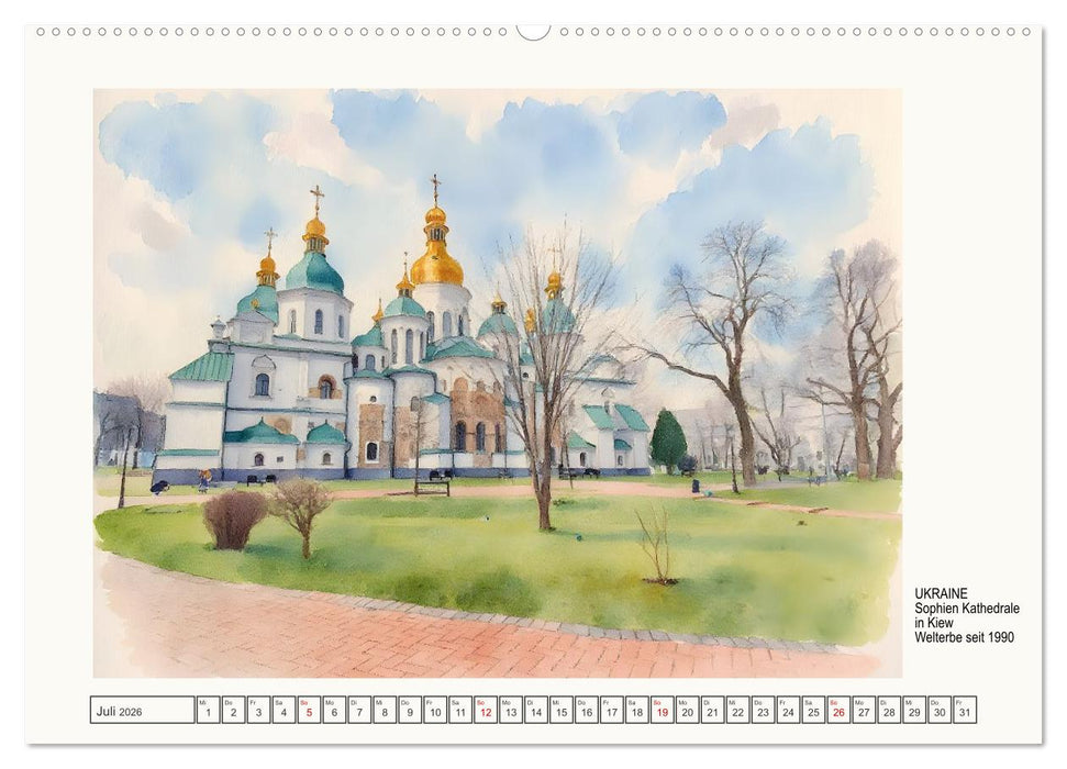 Europäische Welterbestätten (CALVENDO Premium Wandkalender 2026)