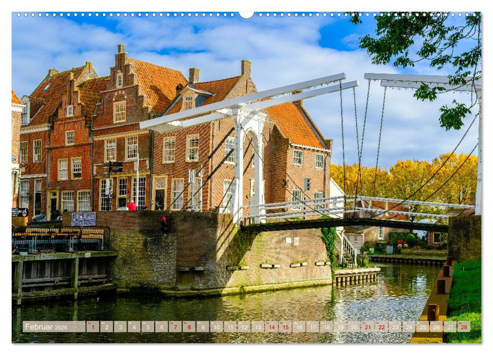Ein Blick auf Enkhuizen in Holland (CALVENDO Premium Wandkalender 2026)