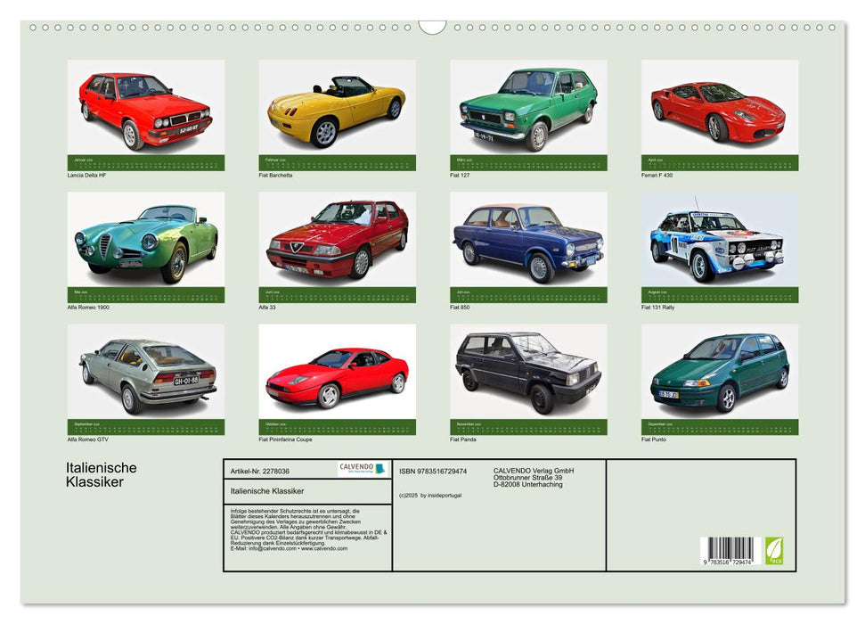 Italienische Klassiker (CALVENDO Wandkalender 2026)