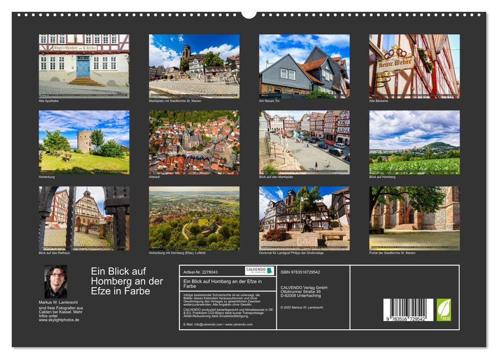 Ein Blick auf Homberg an der Efze in Farbe (CALVENDO Premium Wandkalender 2026)