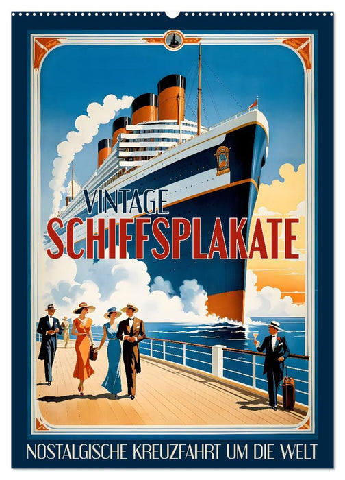 Vintage Schiffsplakate - nostalgische Kreuzfahrt um die Welt (CALVENDO Wandkalender 2026)