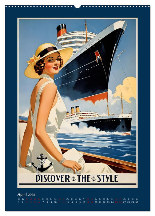 Vintage Schiffsplakate - nostalgische Kreuzfahrt um die Welt (CALVENDO Premium Wandkalender 2026)