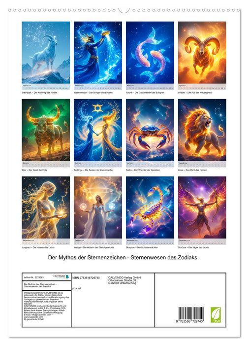 Der Mythos der Sternenzeichen - Sternenwesen des Zodiaks (CALVENDO Premium Wandkalender 2026)