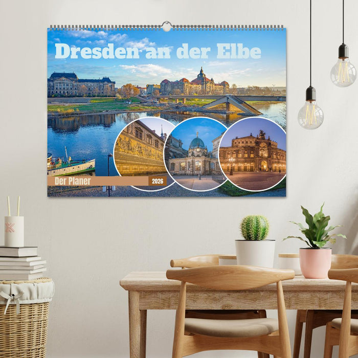 Dresden an der Elbe - Der Planer (CALVENDO Wandkalender 2026)
