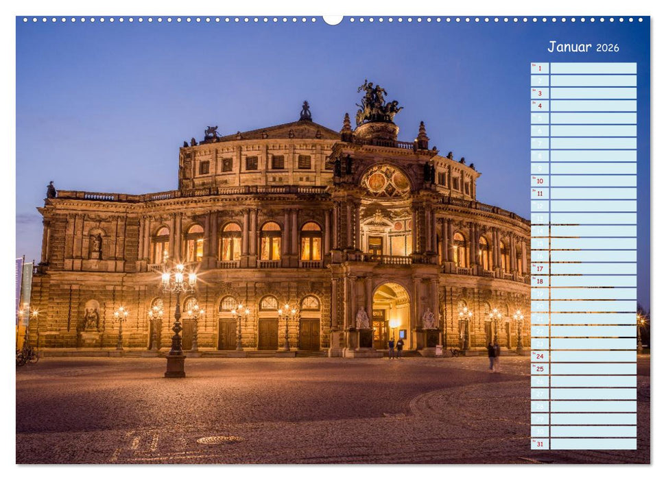Dresden an der Elbe - Der Planer (CALVENDO Wandkalender 2026)