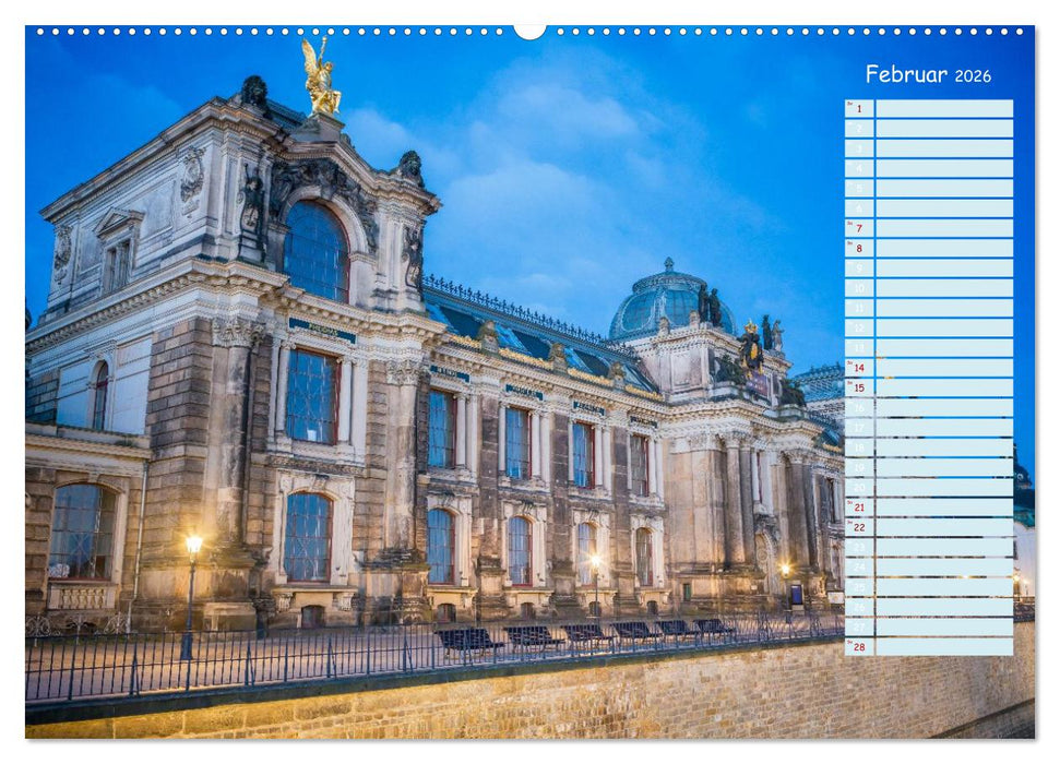 Dresden an der Elbe - Der Planer (CALVENDO Wandkalender 2026)