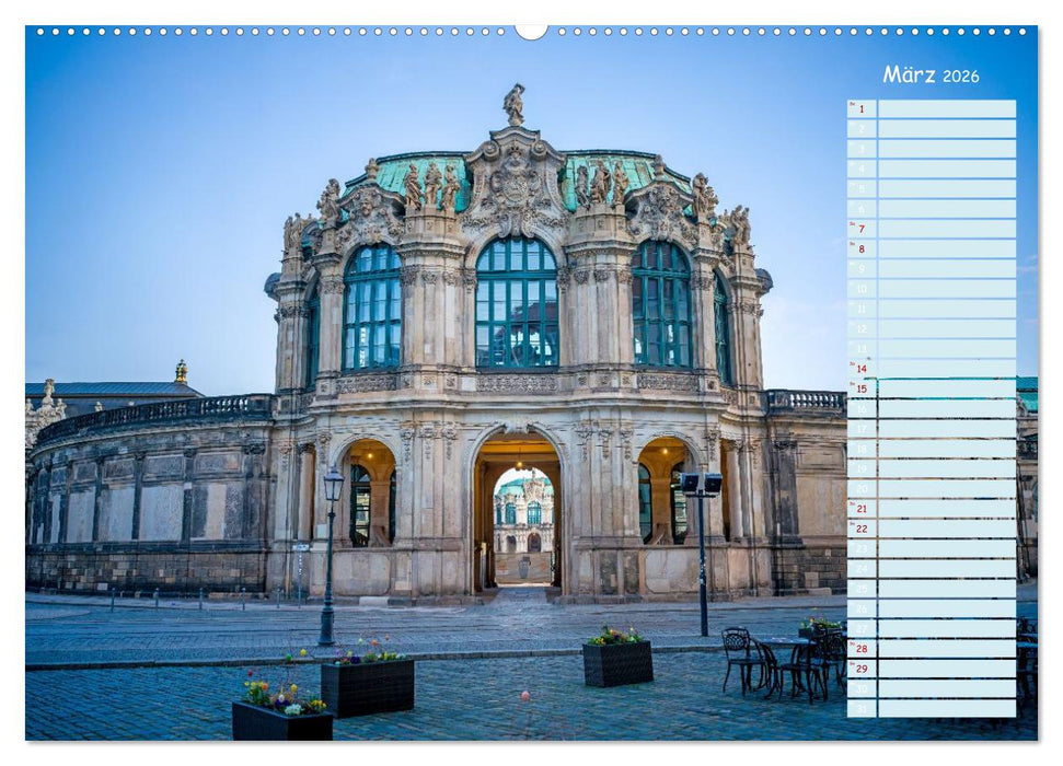 Dresden an der Elbe - Der Planer (CALVENDO Wandkalender 2026)