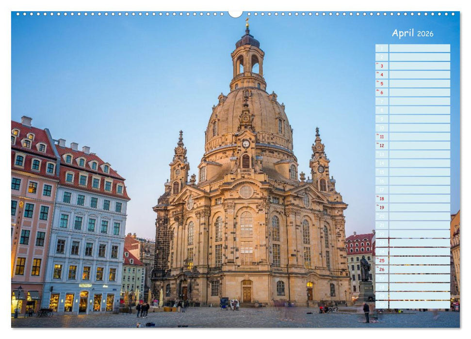 Dresden an der Elbe - Der Planer (CALVENDO Wandkalender 2026)