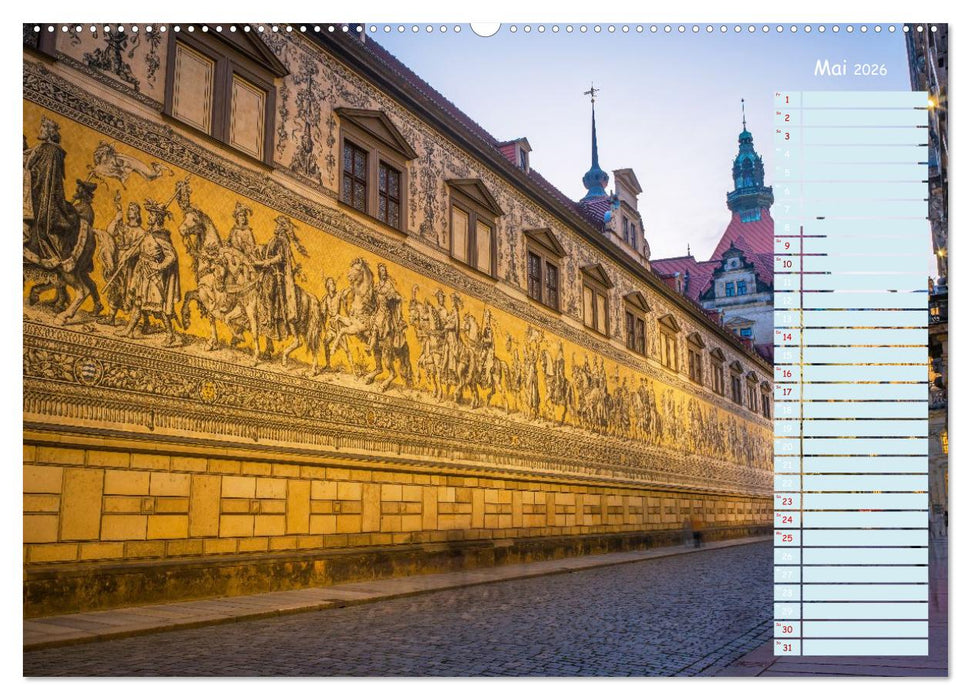 Dresden an der Elbe - Der Planer (CALVENDO Wandkalender 2026)