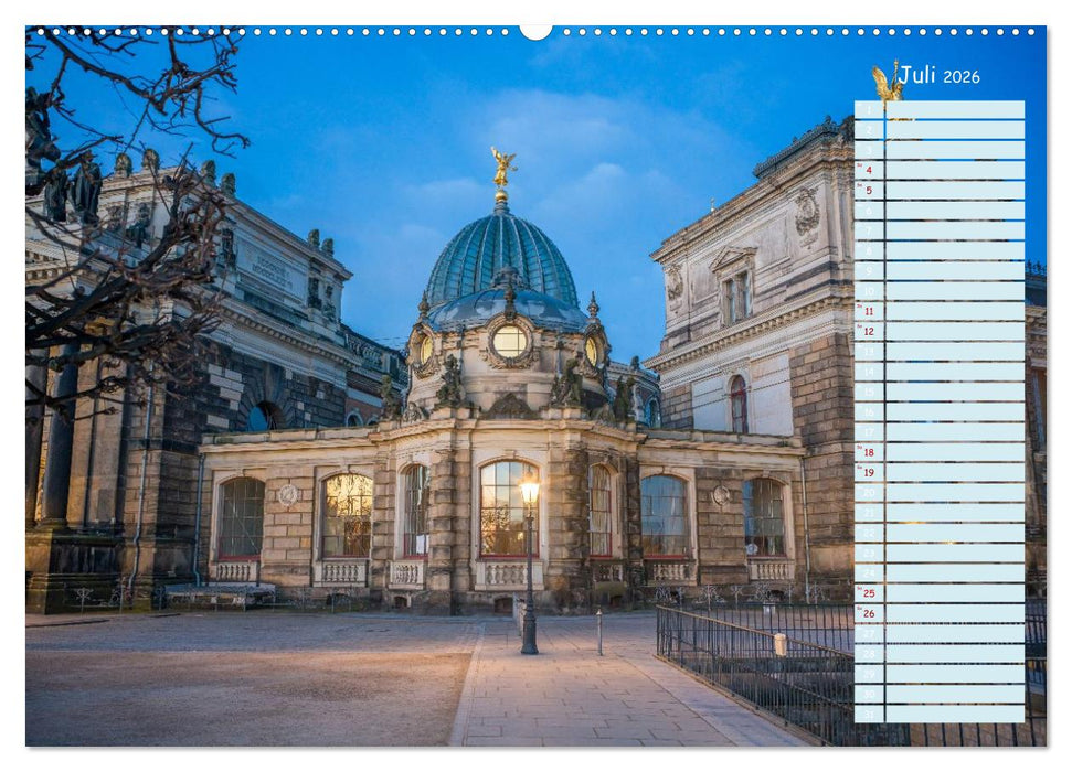 Dresden an der Elbe - Der Planer (CALVENDO Premium Wandkalender 2026)