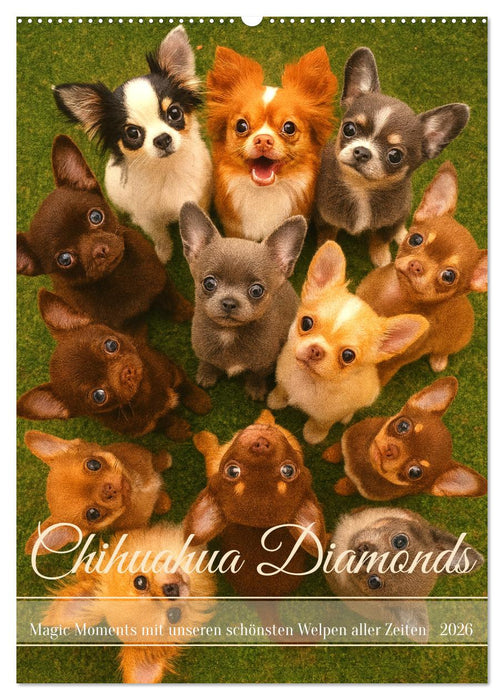 Chihuahua Diamonds – Magic Moments mit unseren schönsten Welpen aller Zeiten (CALVENDO Wandkalender 2026)