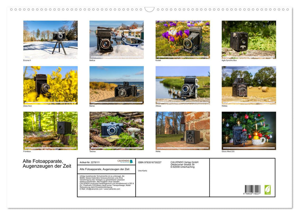 Alte Fotoapparate, Augenzeugen der Zeit (CALVENDO Wandkalender 2026)