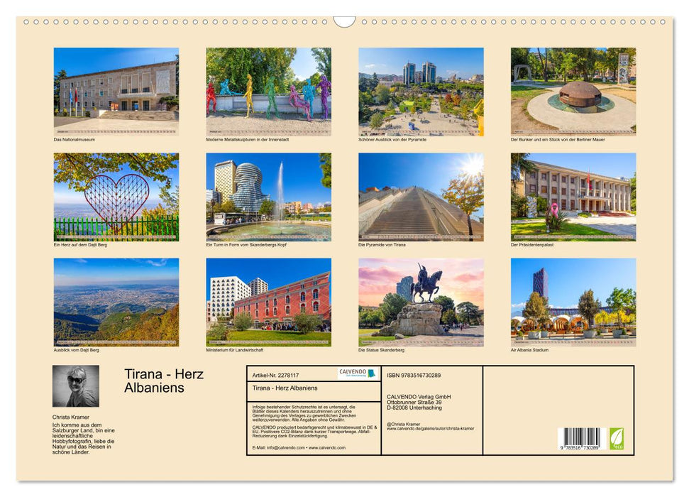 Tirana - Herz Albaniens (CALVENDO Wandkalender 2026)
