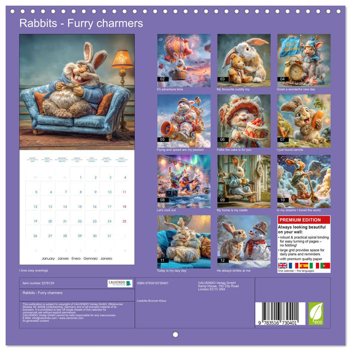 Rabbits - Furry charmers (CALVENDO Monthly Calendar 2026)
