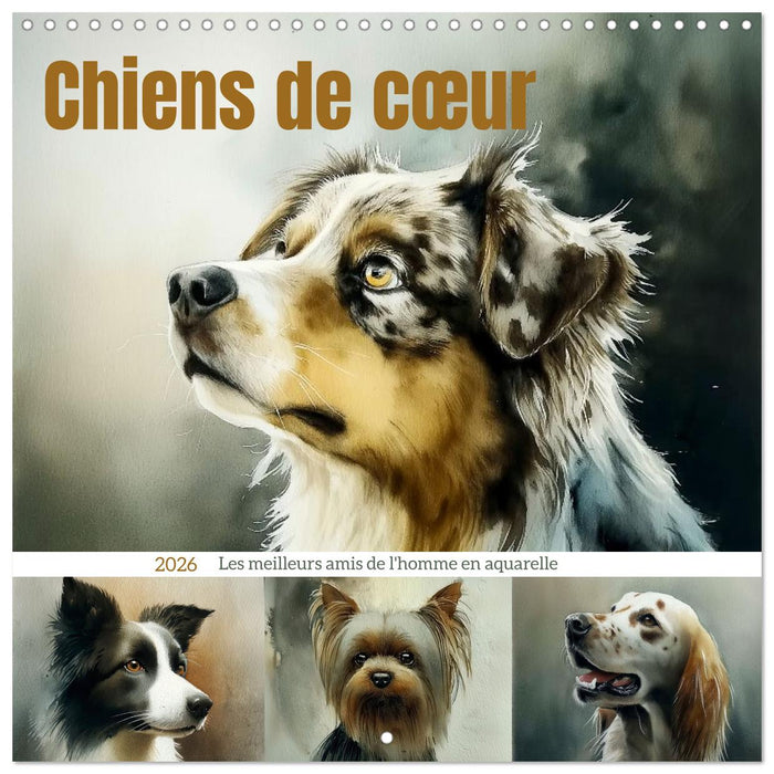 Chiens de cœur (CALVENDO Calendrier mensuel 2026)