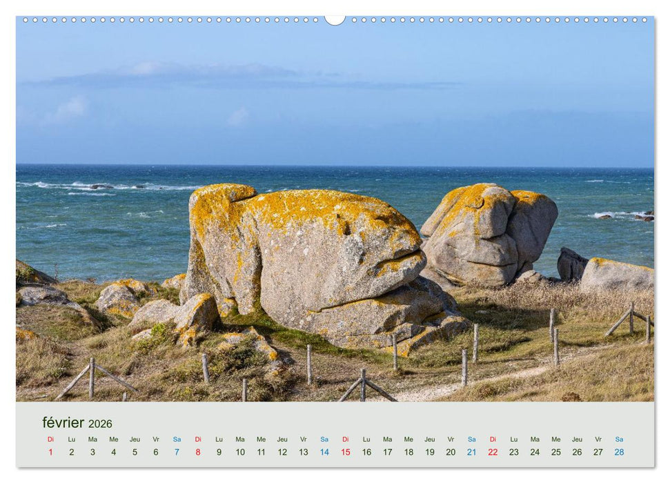 Têtes de pierre sur les côtes de Bretagne (CALVENDO Calendrier supérieur 2026)
