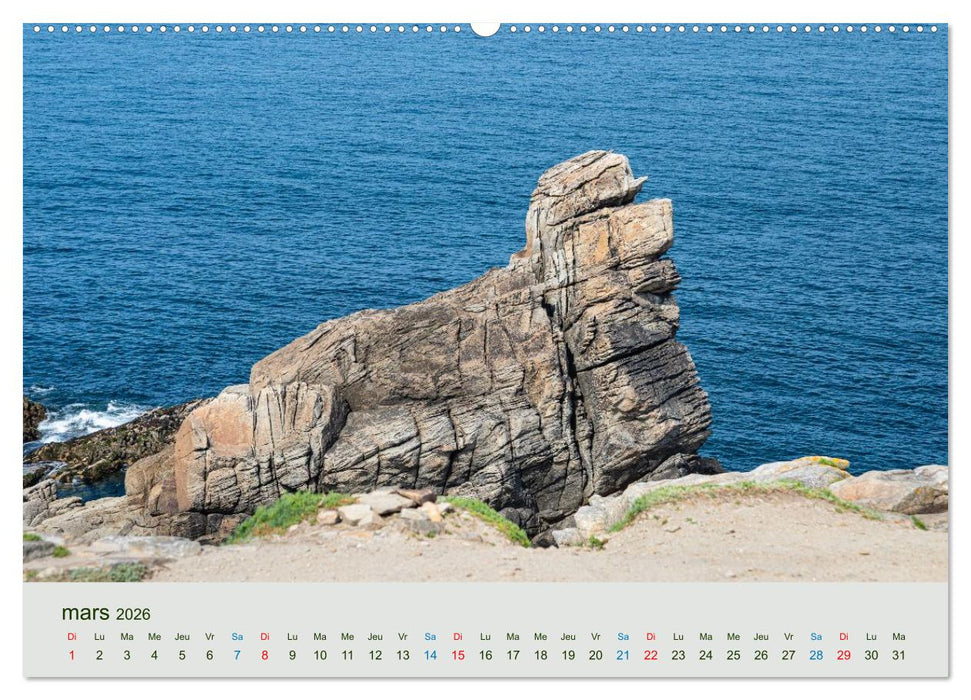 Têtes de pierre sur les côtes de Bretagne (CALVENDO Calendrier supérieur 2026)