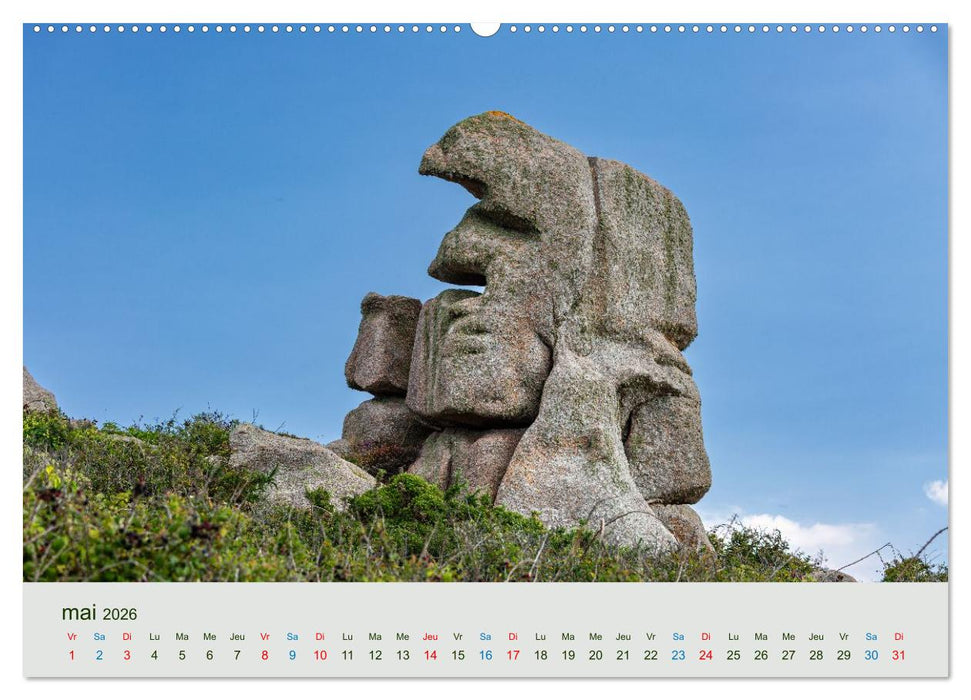 Têtes de pierre sur les côtes de Bretagne (CALVENDO Calendrier supérieur 2026)