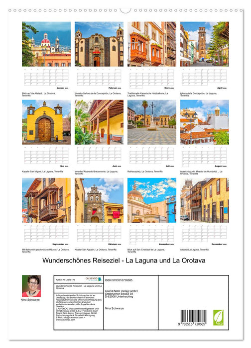 Wunderschönes Reiseziel - La Laguna und La Orotava (CALVENDO Premium Wandkalender 2026)