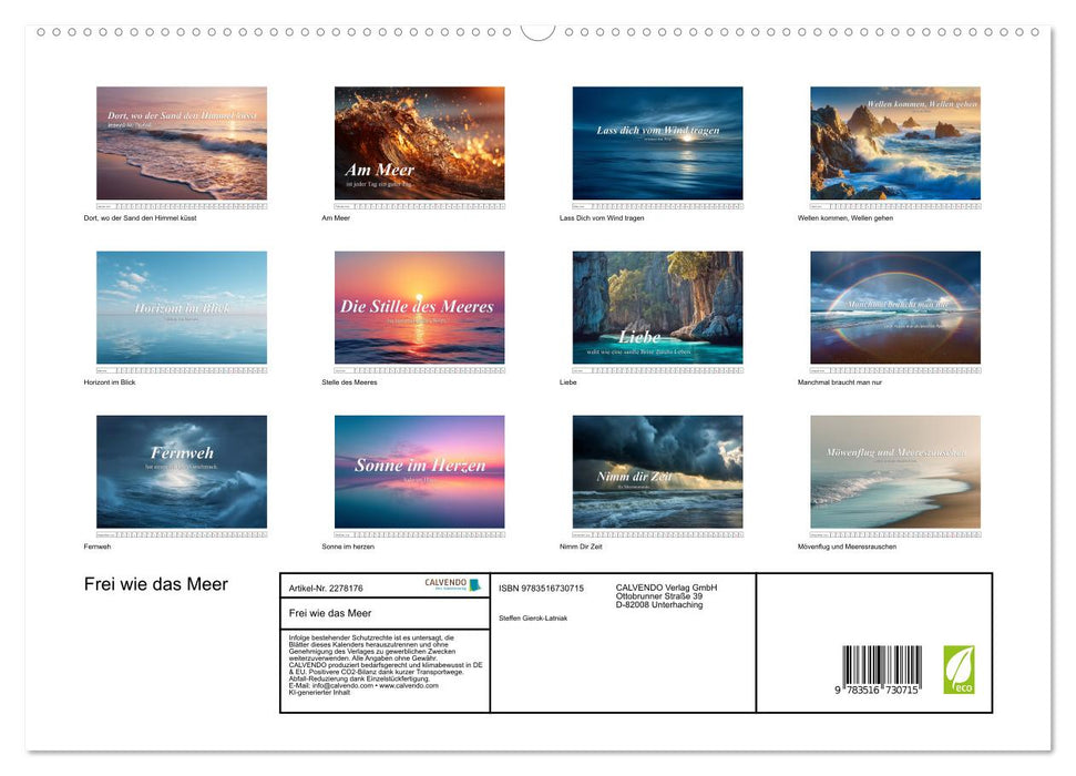 Frei wie das Meer (CALVENDO Premium Wandkalender 2026)