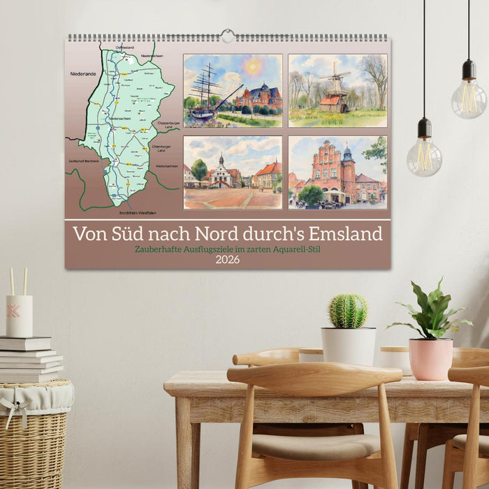Von Süd nach Nord durch's Emsland (CALVENDO Wandkalender 2026)