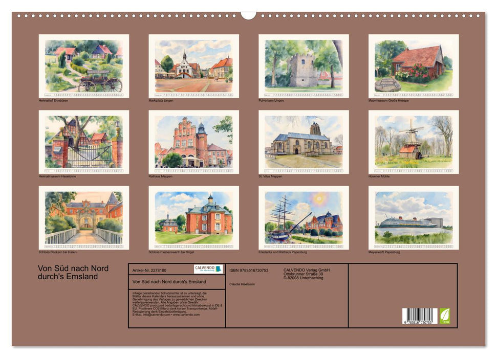 Von Süd nach Nord durch's Emsland (CALVENDO Wandkalender 2026)