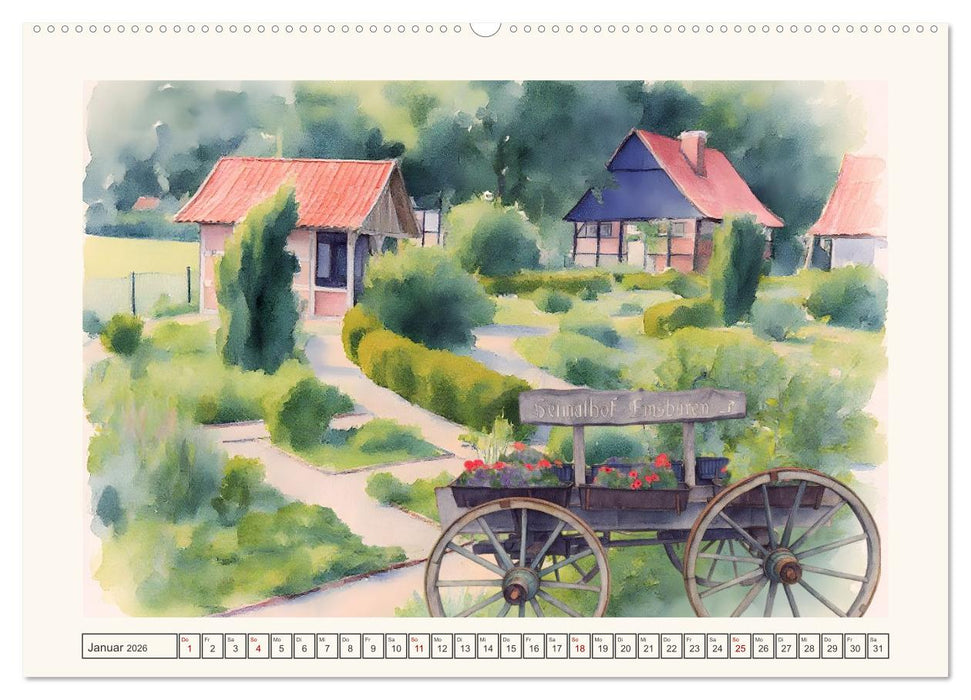 Von Süd nach Nord durch's Emsland (CALVENDO Wandkalender 2026)