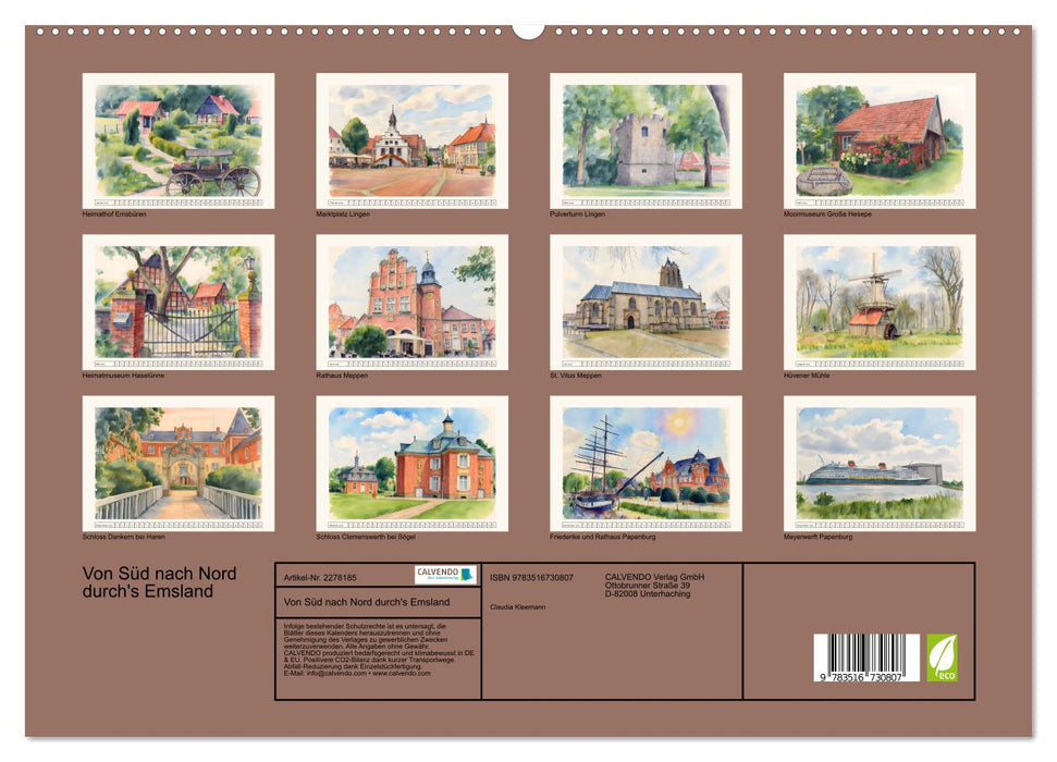 Von Süd nach Nord durch's Emsland (CALVENDO Premium Wandkalender 2026)