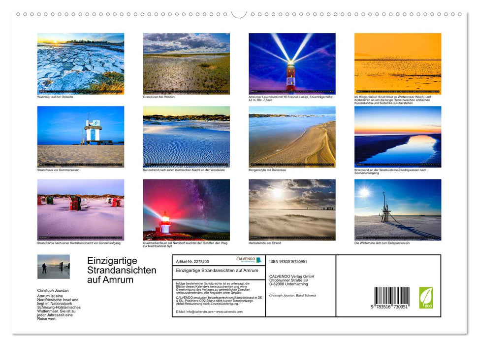 Einzigartige Strandansichten auf Amrum (CALVENDO Premium Wandkalender 2026)