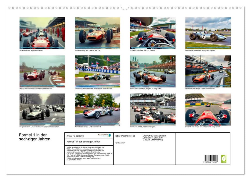 Formel 1 in den sechziger Jahren (CALVENDO Wandkalender 2026)