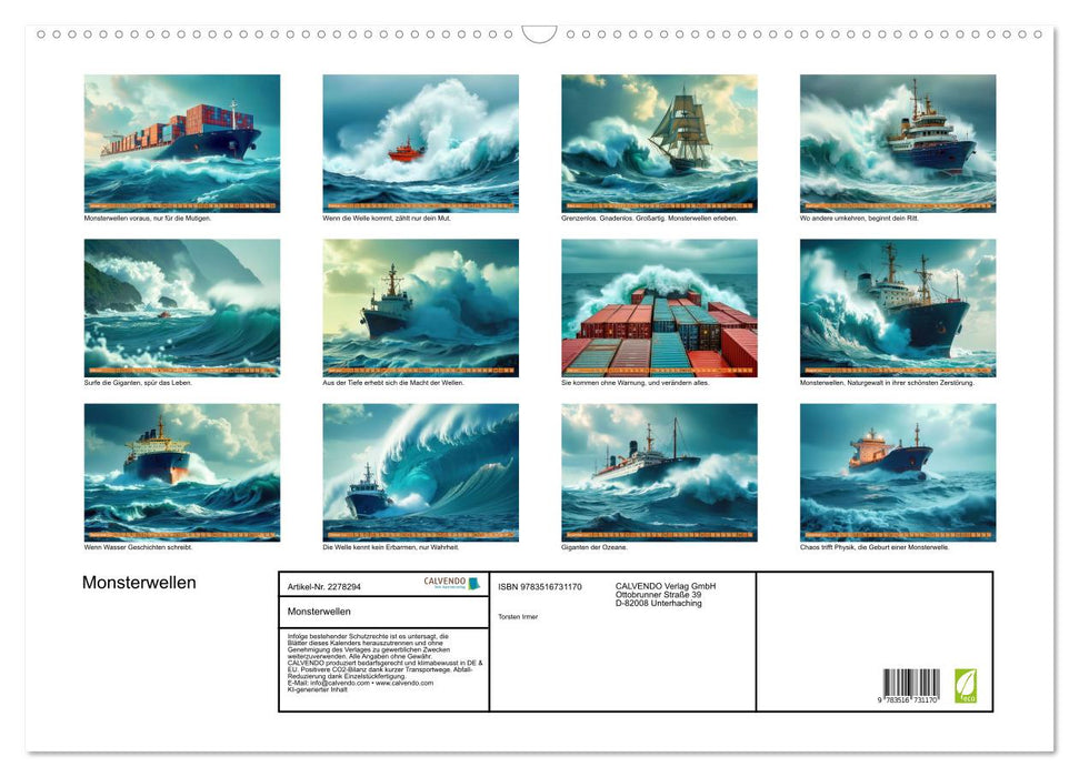 Monsterwellen (CALVENDO Wandkalender 2026)