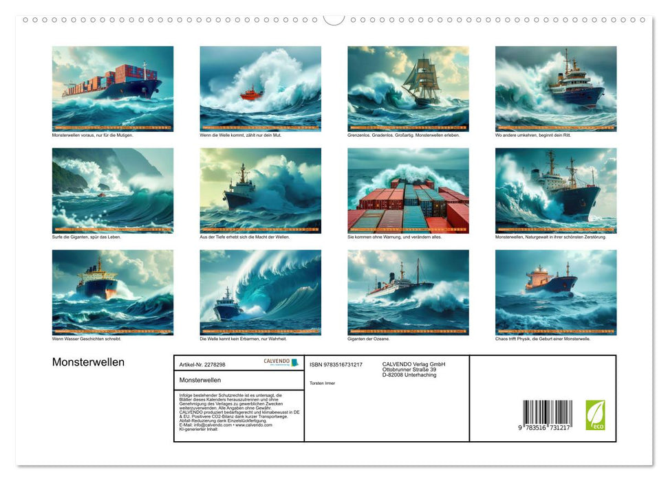 Monsterwellen (CALVENDO Premium Wandkalender 2026)