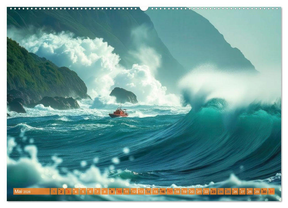 Monsterwellen (CALVENDO Premium Wandkalender 2026)