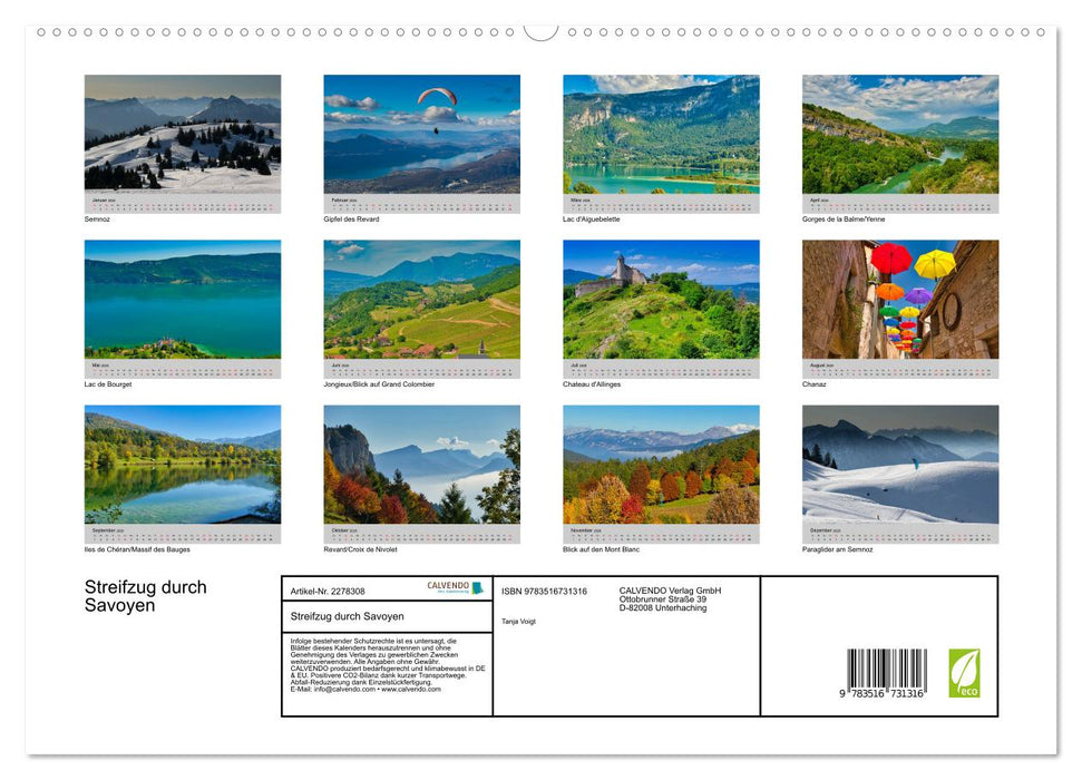 Streifzug durch Savoyen (CALVENDO Premium Wandkalender 2026)