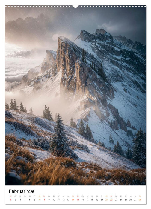 Bergwelten - Berge Täler Augenblicke (CALVENDO Premium Wandkalender 2026)